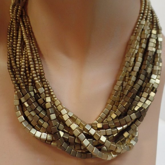 Chico's Goldtone Multi Strand Necklace Adj 20" - Picture 1 of 9